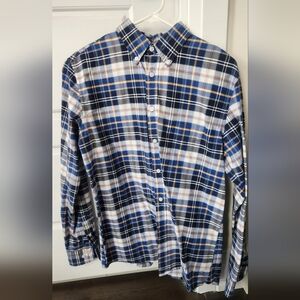 Merona Navy and White Plaid Button Down Shirt